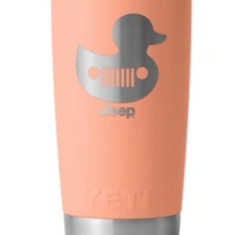 NEW Yeti Orange Tumbler with Silver Duck Design